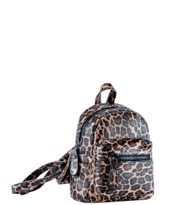 Leopard Print Mini Backpack BA320090 TAN